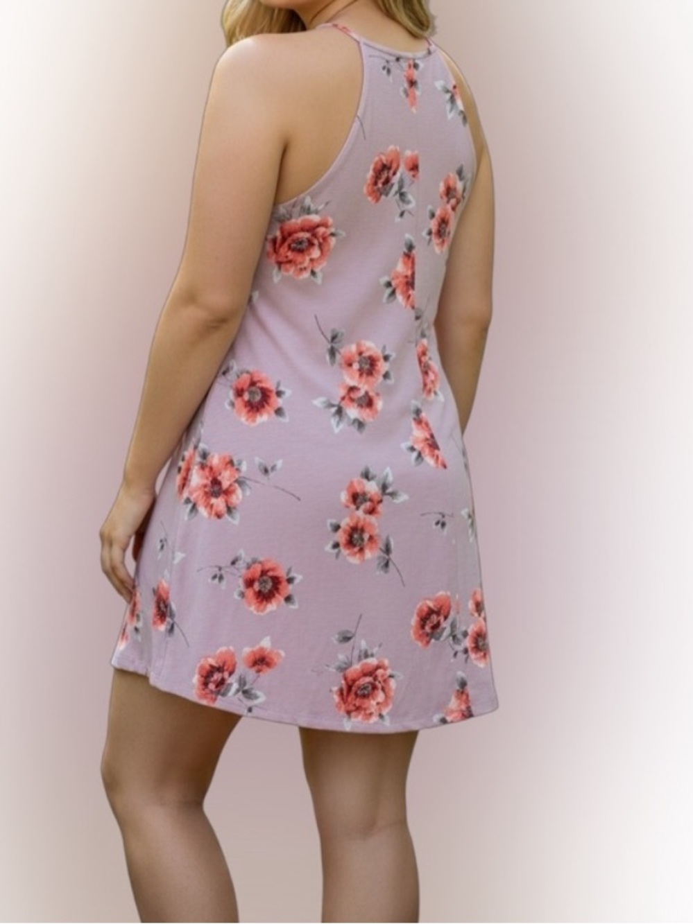 NEW•Zen Bohemian So 90’S Lilac Flower Child Swing Dress- XL